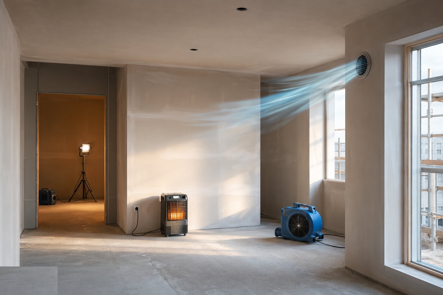 Manage the drying — Dry lining and plastering, step 5