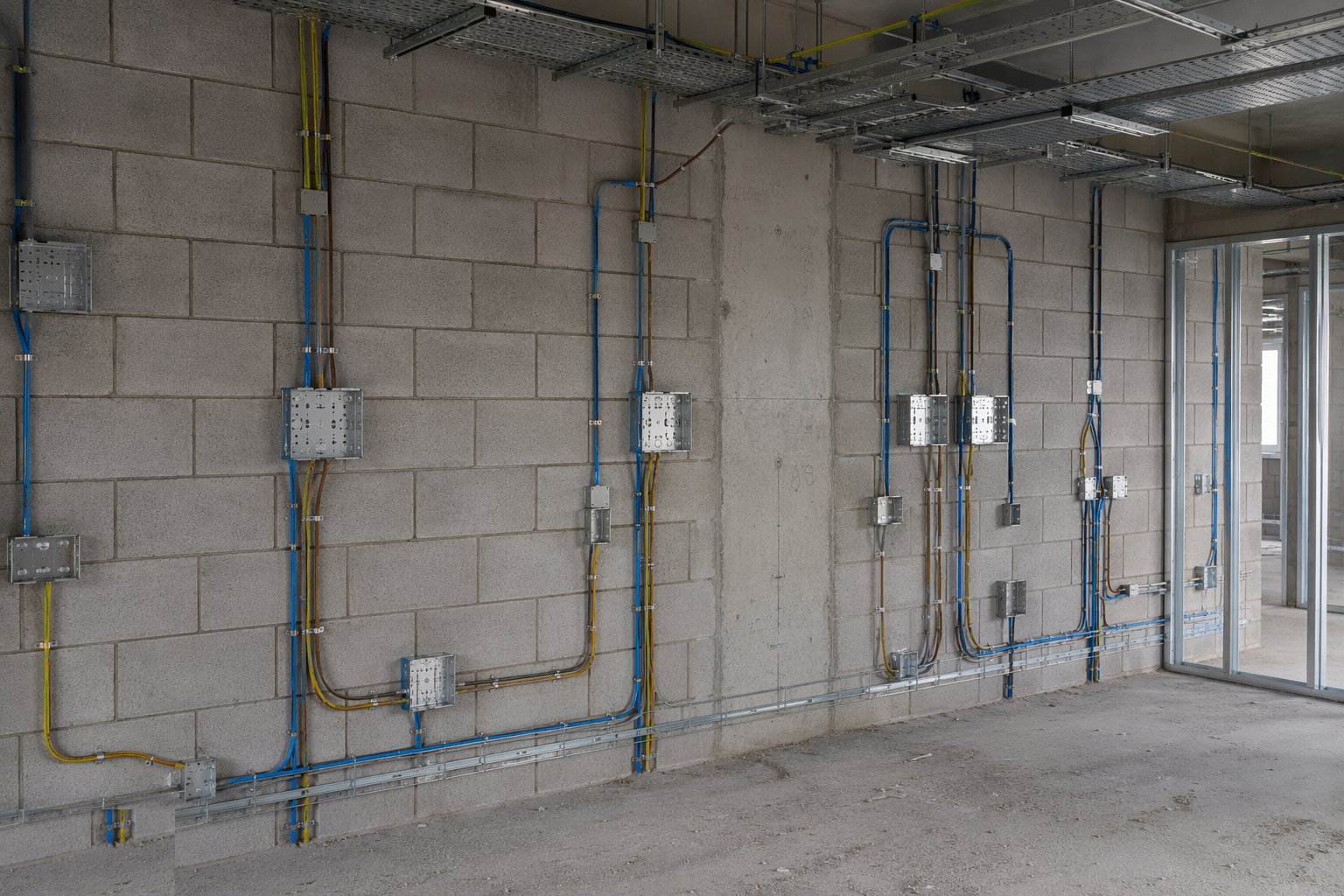 Set the back boxes — Electrical: containment and wiring, step 2