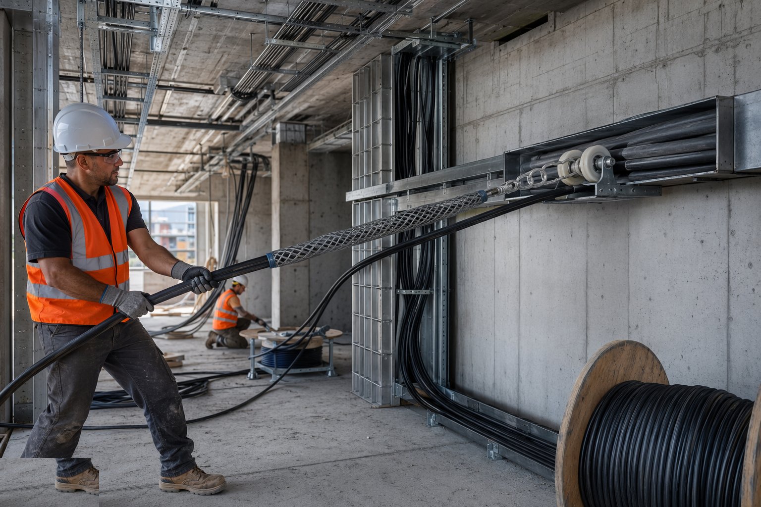Pull and dress the cables — Electrical: containment and wiring, step 3