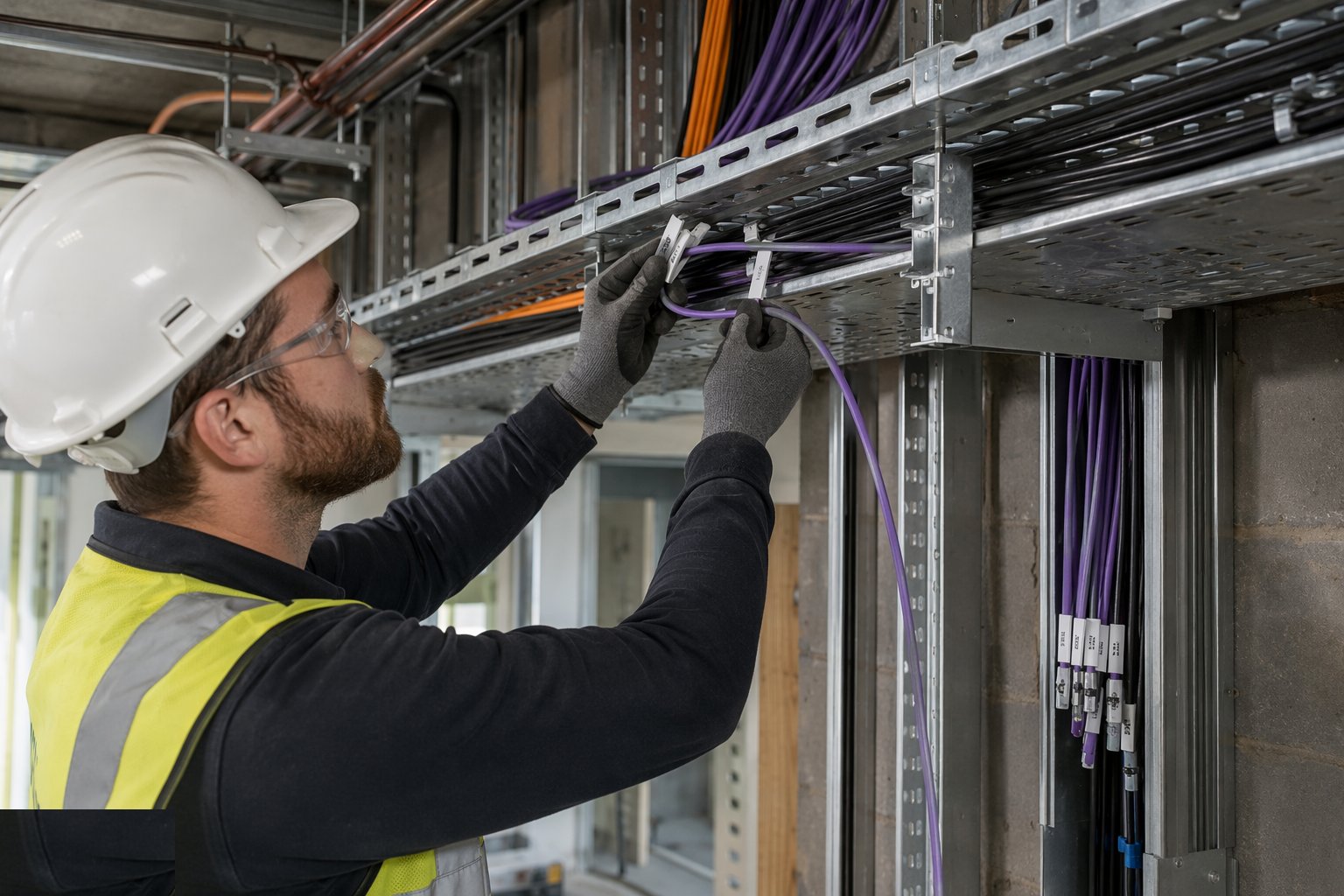 Label both ends as you pull — Electrical: containment and wiring, step 5