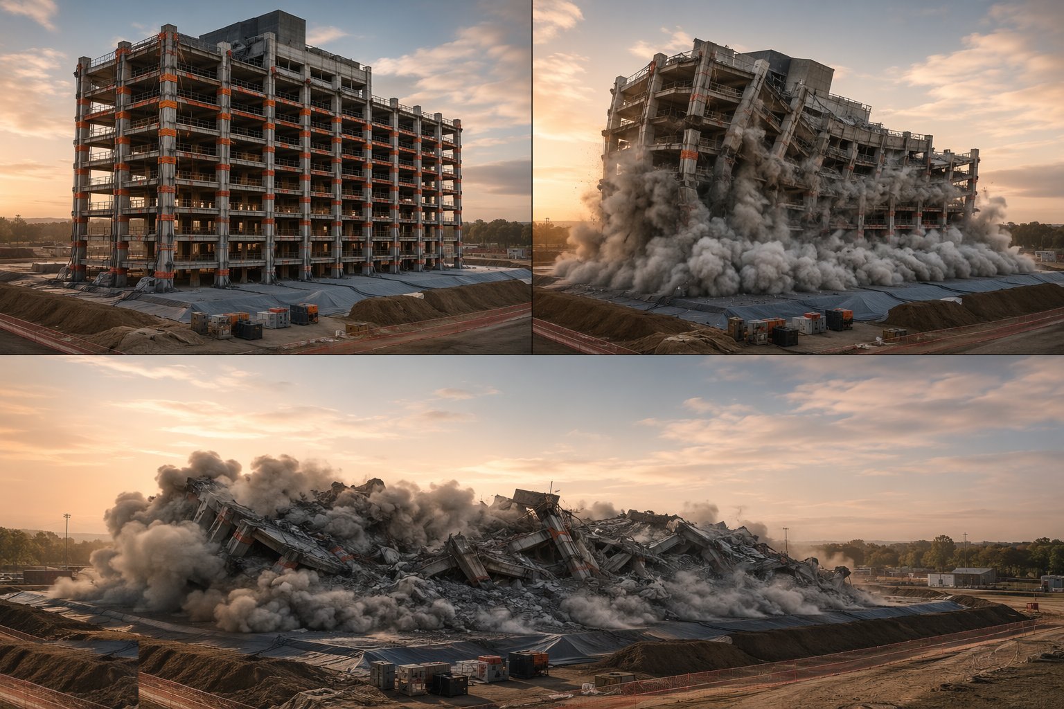 Reconstruct the structure and design the collapse — Explosive demolition, step 1