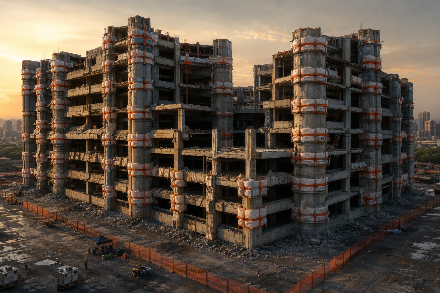 Charge the structure under lockdown — Explosive demolition, step 4