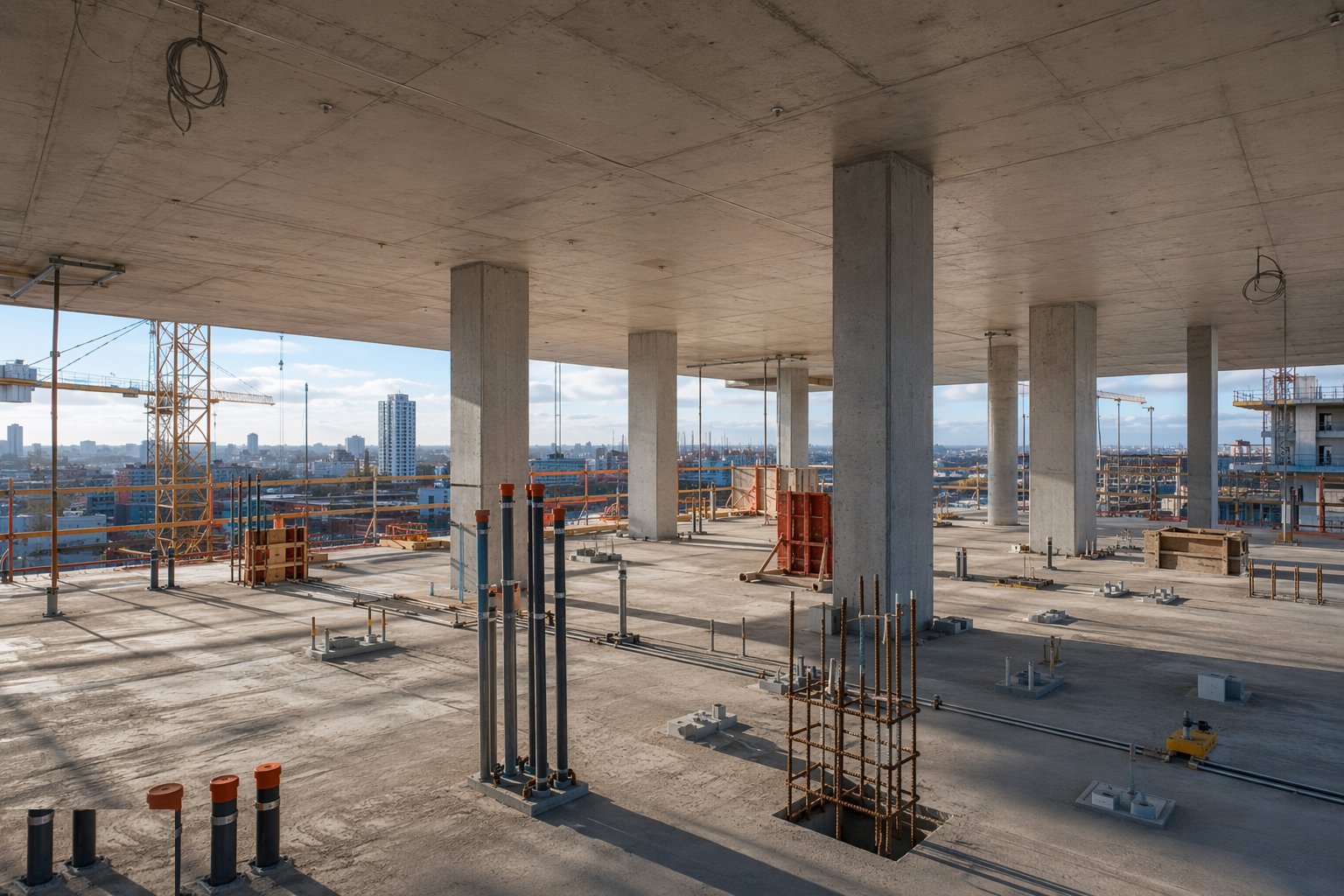 Set services, openings and cast-ins — Flat slab frames, step 3