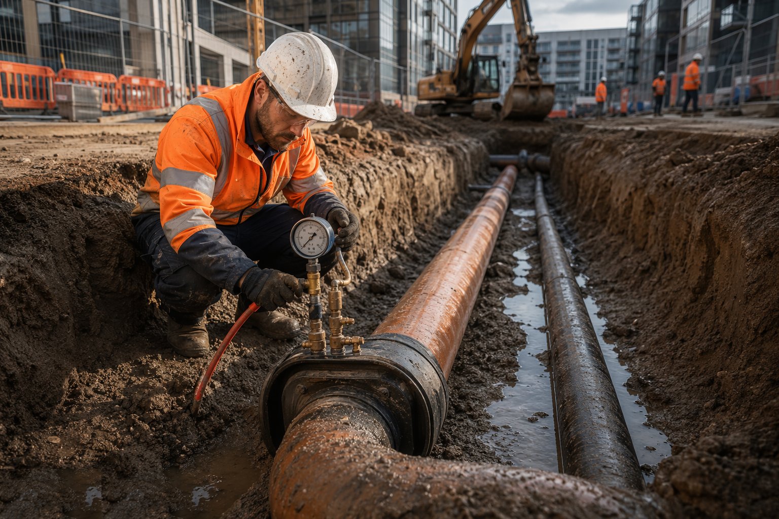 Test before backfill — Foul and surface water drainage, step 4