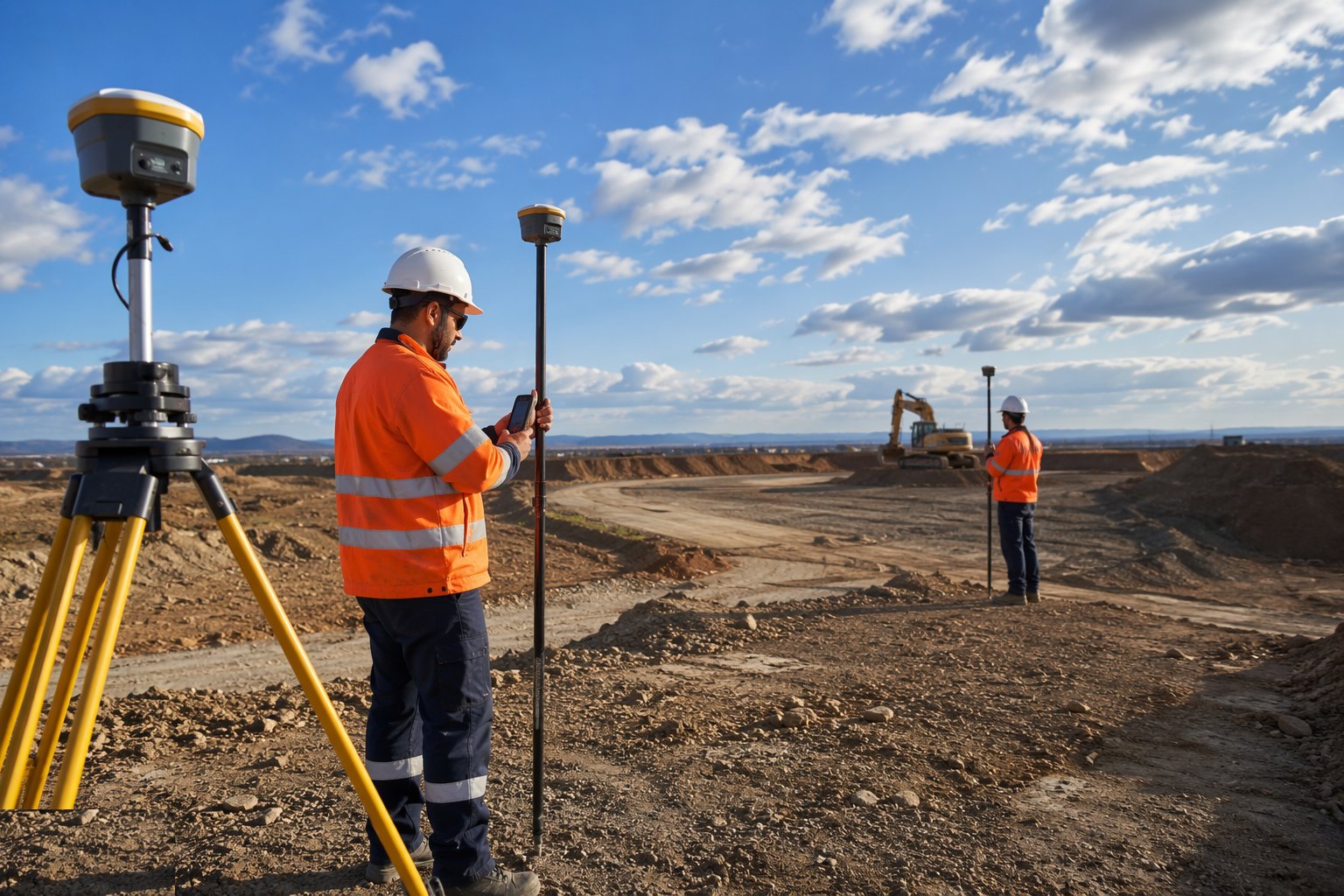 Establish corrections: base or network — GNSS (RTK) control, step 1