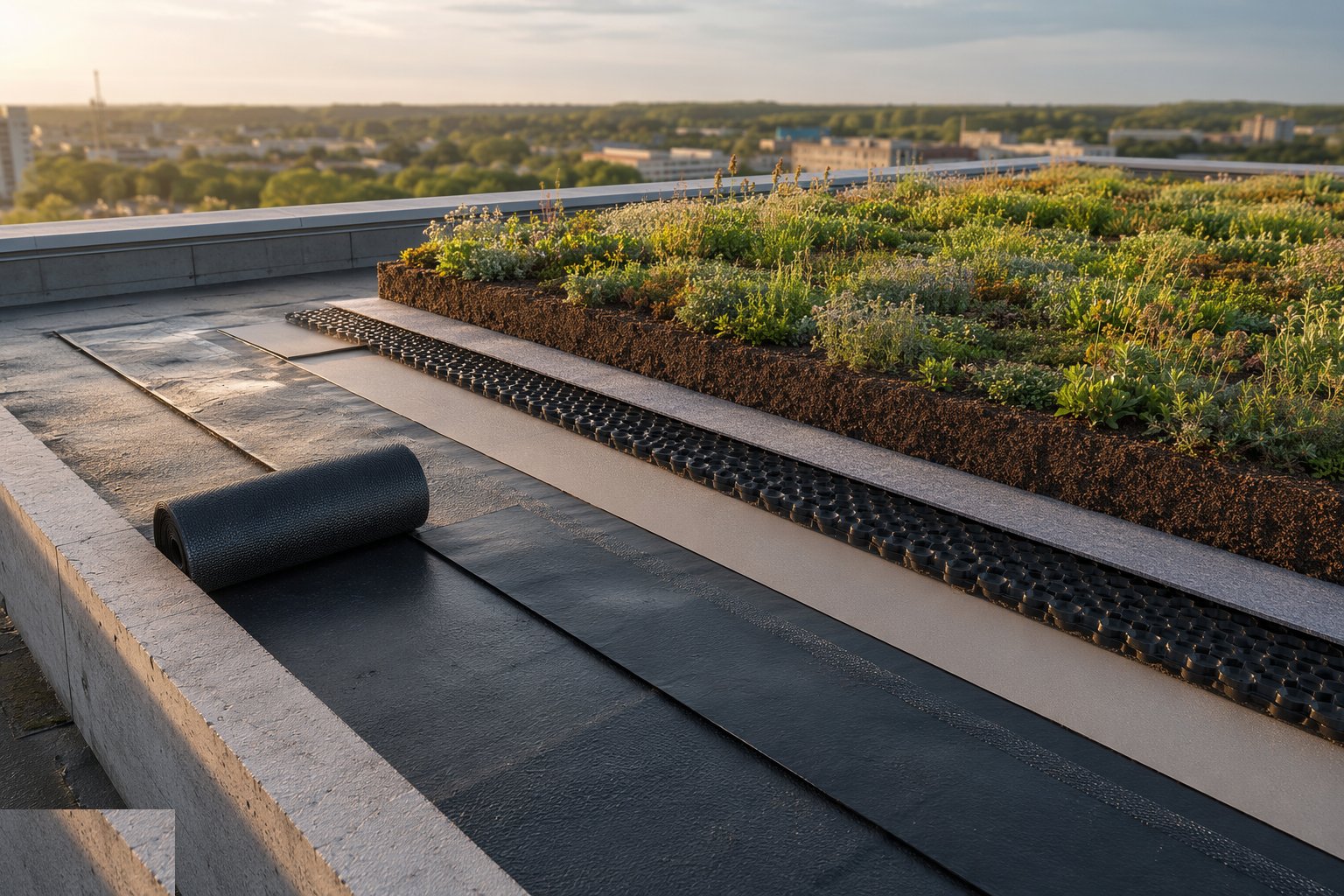Lay and detail the waterproofing — Green and inverted roofs, step 2
