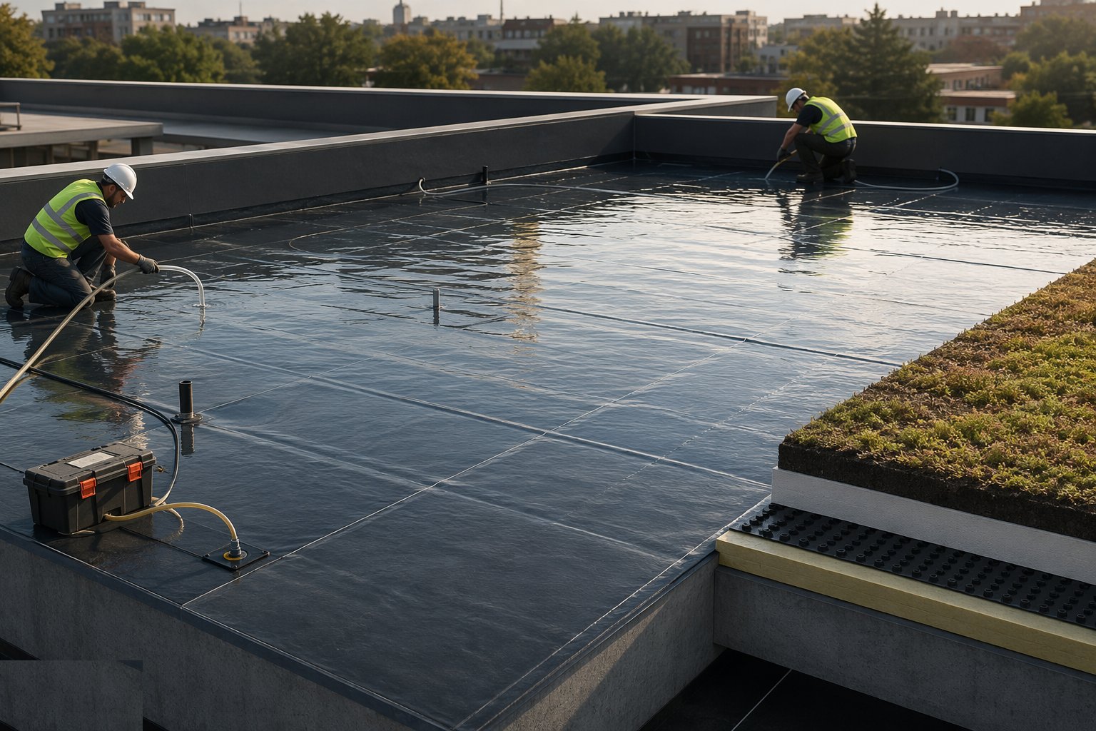 Test 100% of the membrane before burial — Green and inverted roofs, step 3