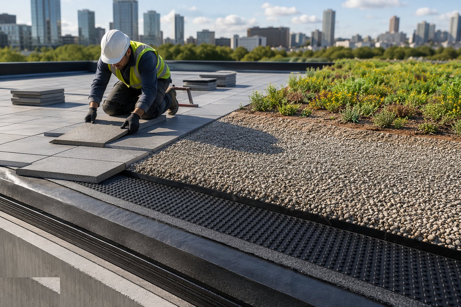 Ballast, pave or plant the finish — Green and inverted roofs, step 5