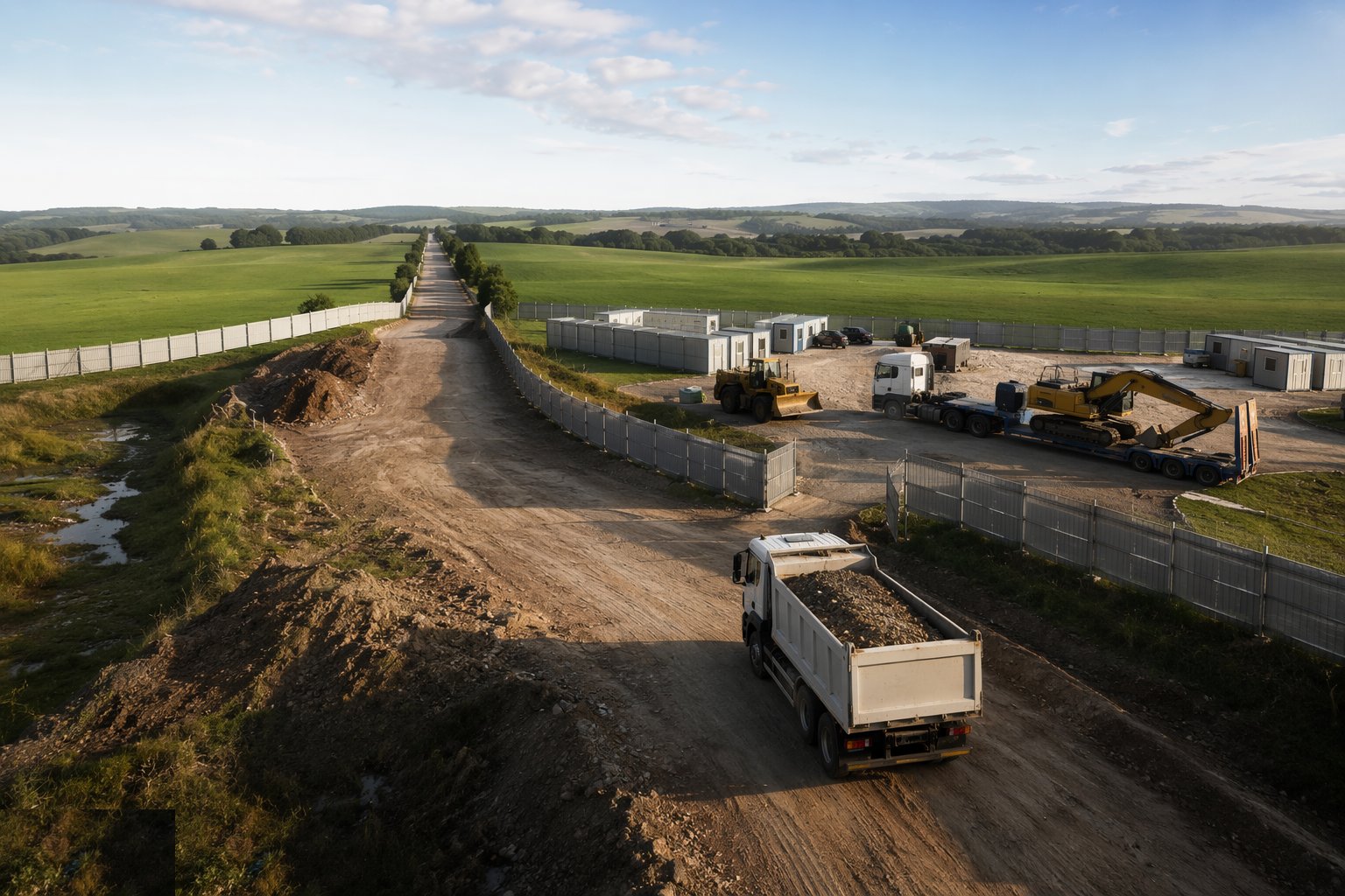 Build the haul road to the compound — Greenfield set-up, step 3
