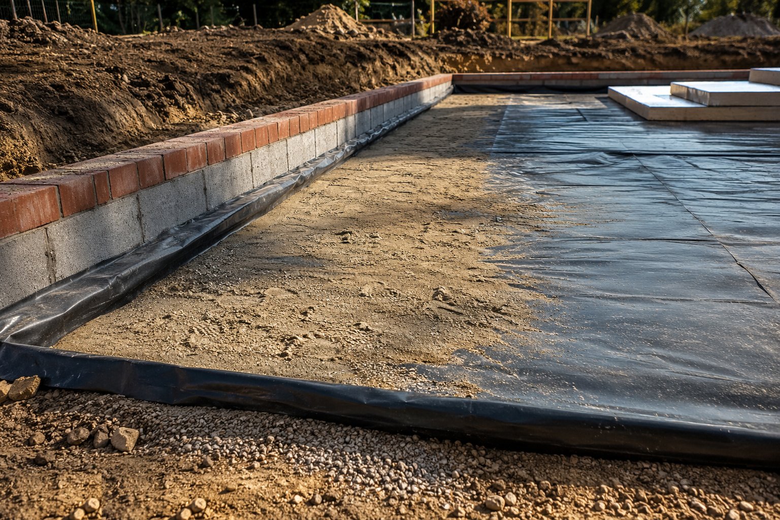 Blind, membrane and seal the perimeter — Ground-bearing slabs, step 3