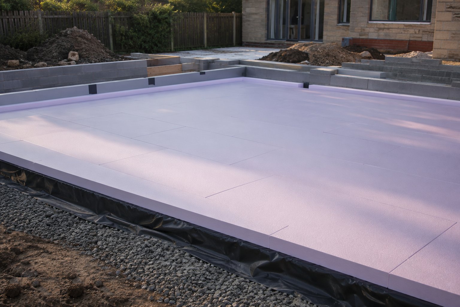 Lay insulation and edge isolation — Ground-bearing slabs, step 4