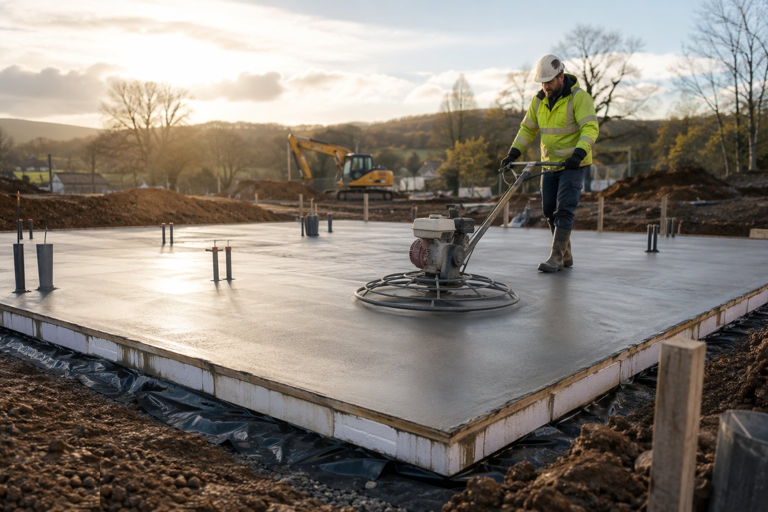 Power float, cure and protect — Ground-bearing slabs, step 6
