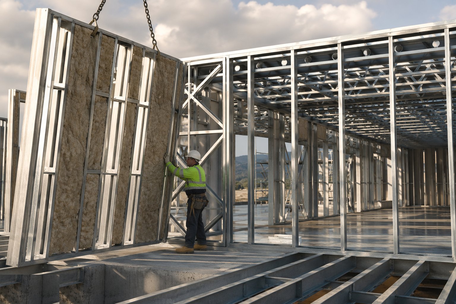 Set out and erect the wall panels — Light gauge steel framing, step 2