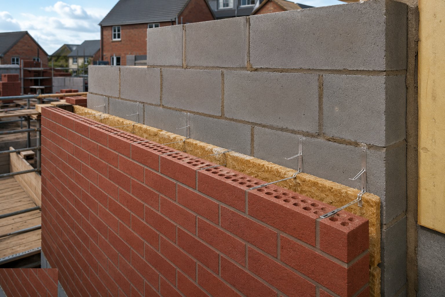 Complete the outer leaf and point the joints — Masonry cavity walls, step 5