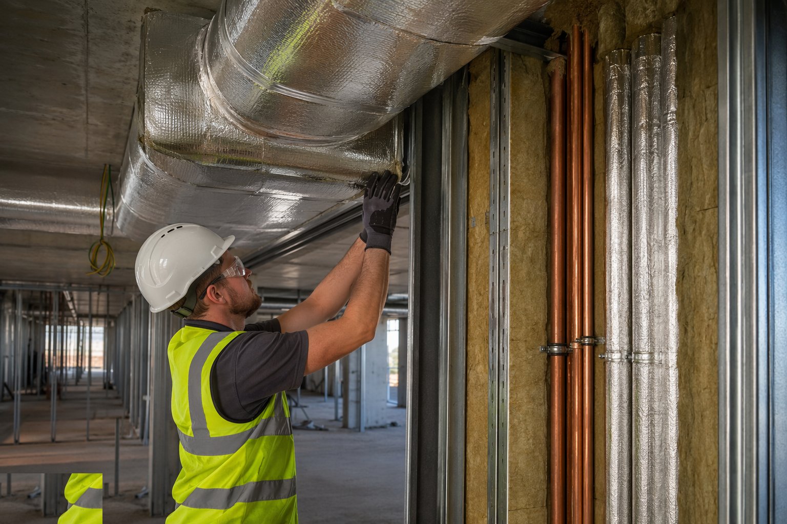 Insulate, identify and record — Mechanical: ventilation and heating distribution, step 6