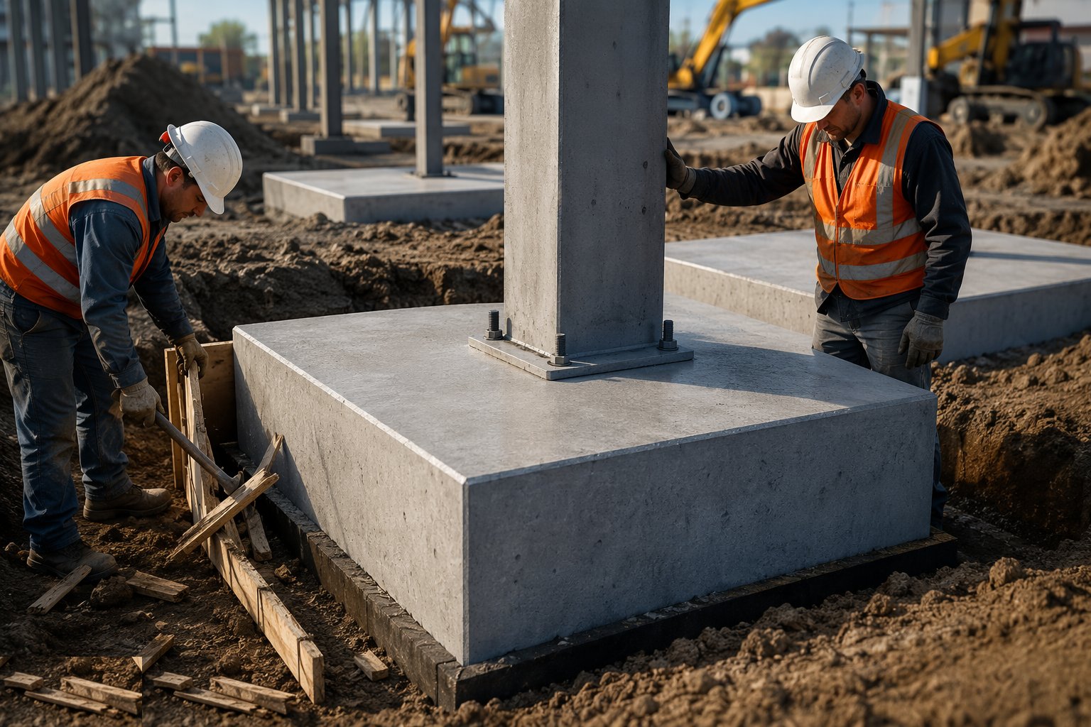 Cure, strike and hand over to the frame — Pad foundations, step 5