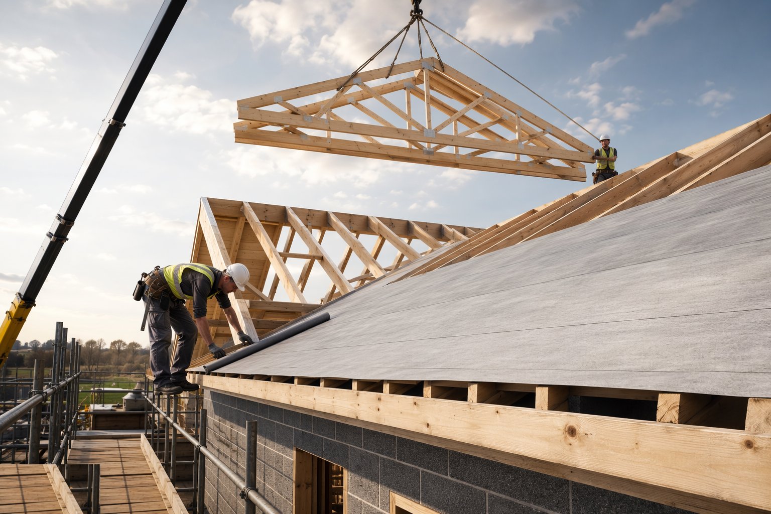 Lay the underlay and set the eaves — Pitched roofs with trussed rafters, step 4