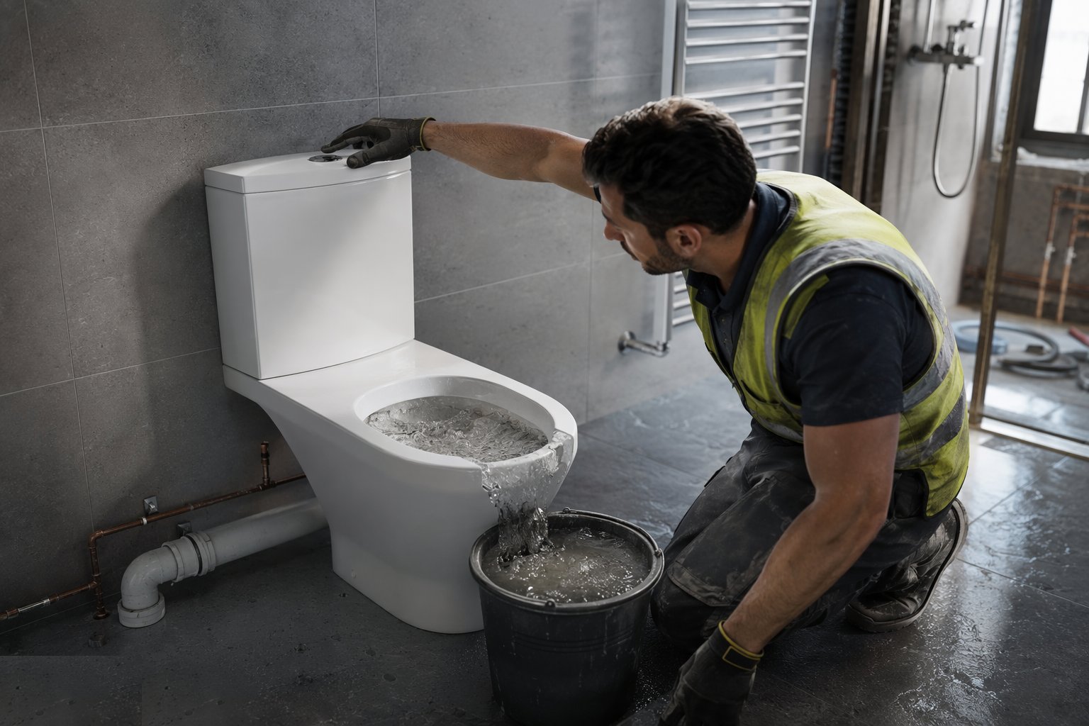 Flush and disinfect — Plumbing second fix, step 4