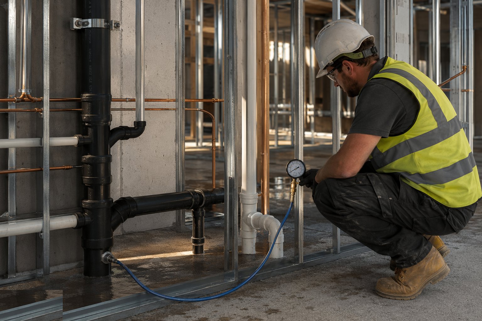 Test before closure — Plumbing: soil, waste and supply, step 5