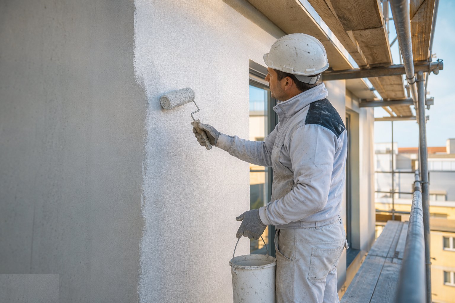 Prime and apply the finish coat — Render and EWI systems, step 5