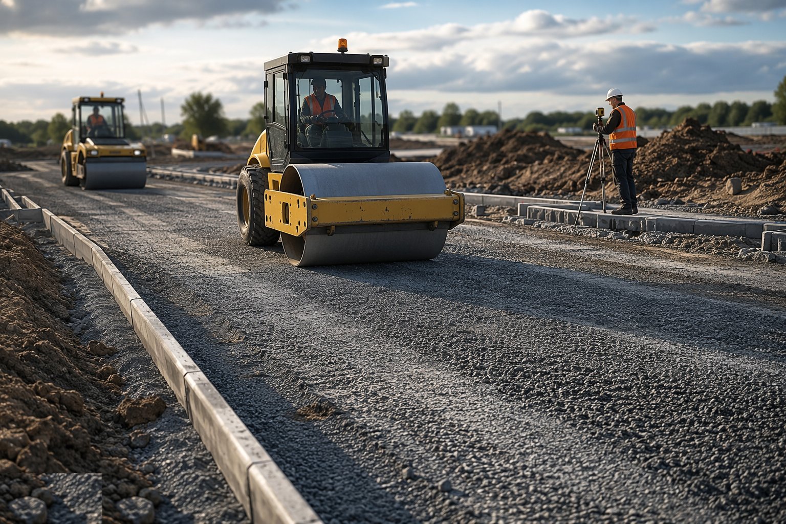 Lay and test the sub-base — Roads, pavements and kerbs, step 2