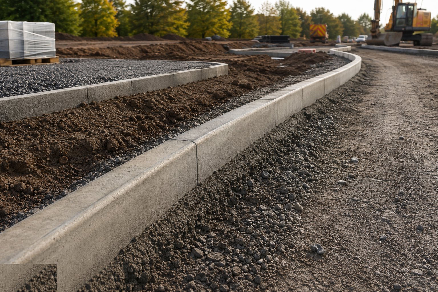 Set the kerbs — Roads, pavements and kerbs, step 3