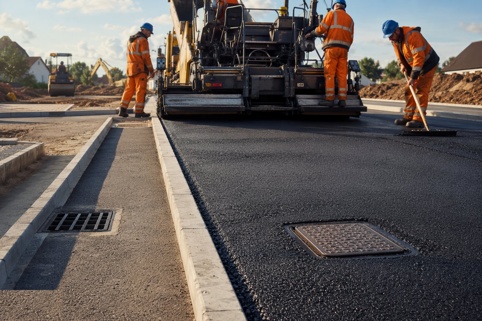 Set ironwork and lay the surface course — Roads, pavements and kerbs, step 6