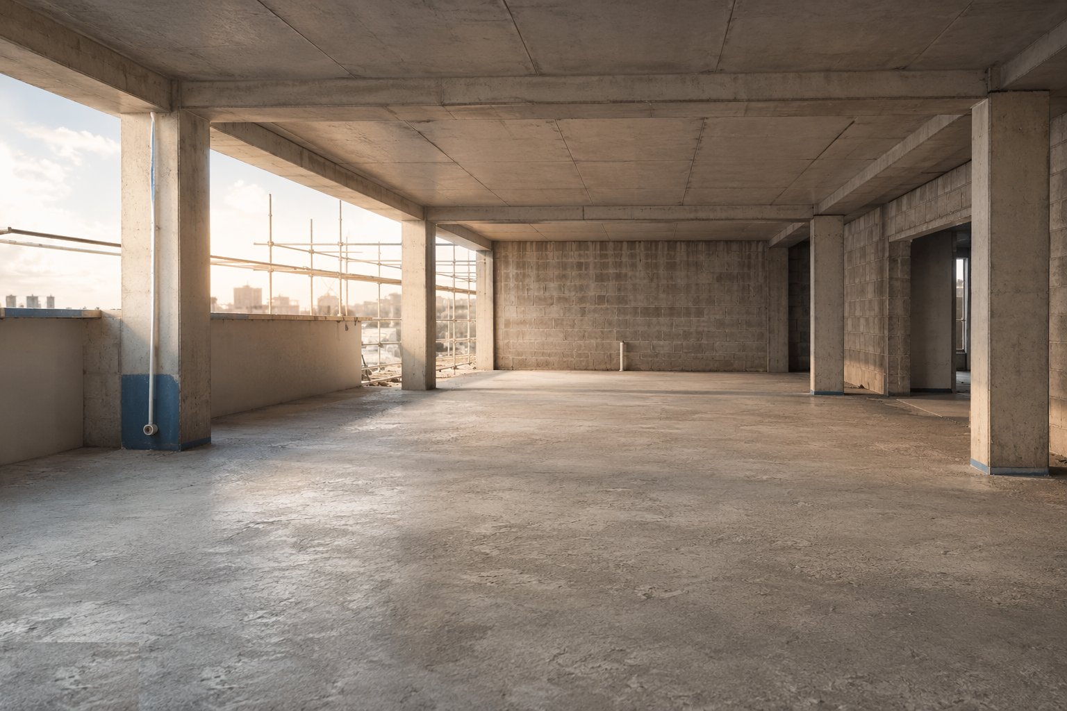 Prepare the base and set the level datum — Sand-cement screed, step 1