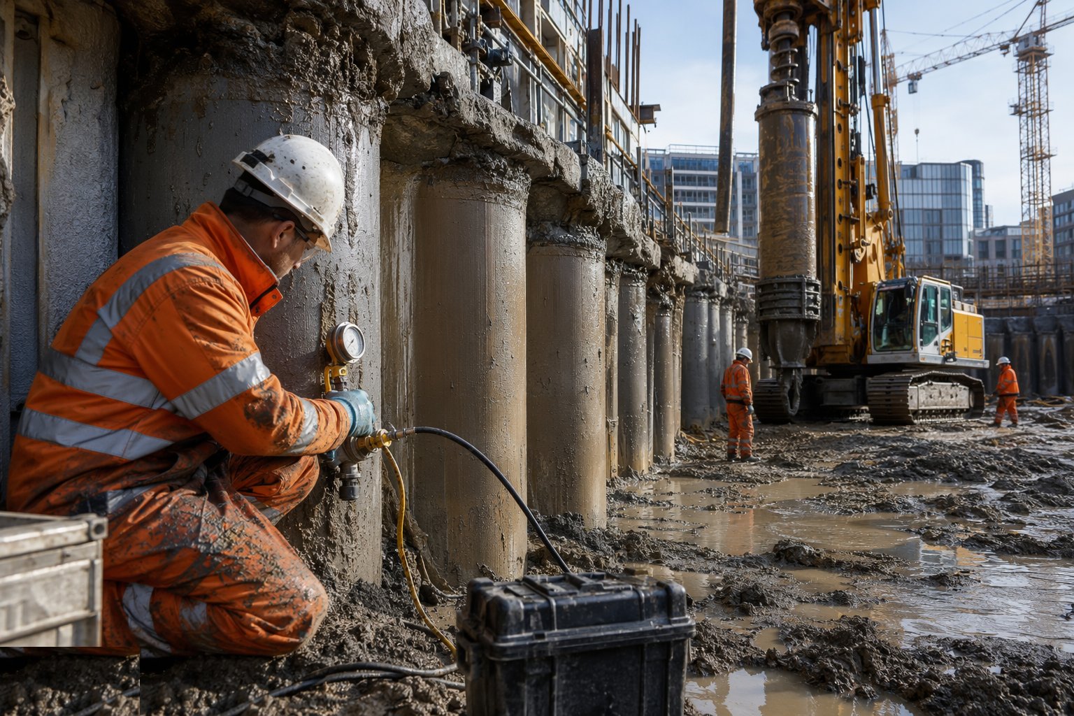 Commission, test and record — Secant pile walls, step 6