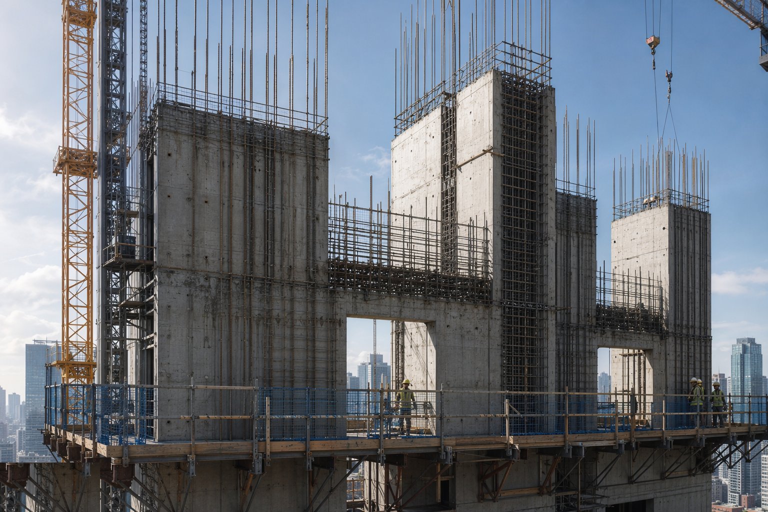 Fix wall reinforcement and coupling beam cages — Shear walls and cores, step 3