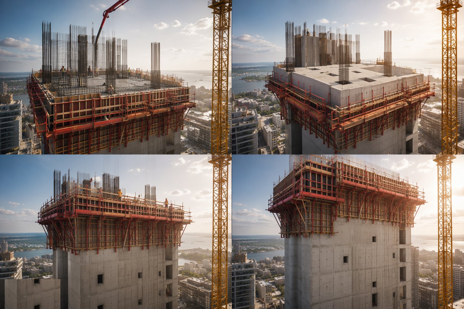 Pour and jump, cycle by cycle — Shear walls and cores, step 4