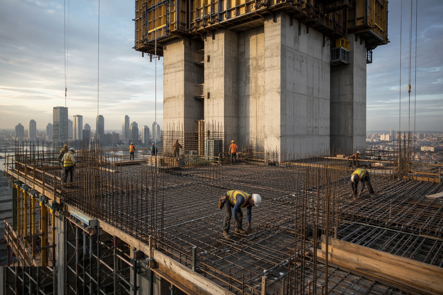 Tie the floors in as they follow — Shear walls and cores, step 5
