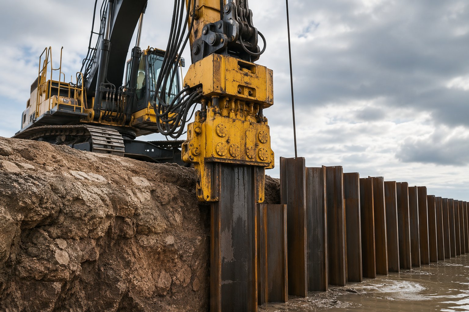 Deal with obstructions without splitting clutches — Sheet pile walls, step 3