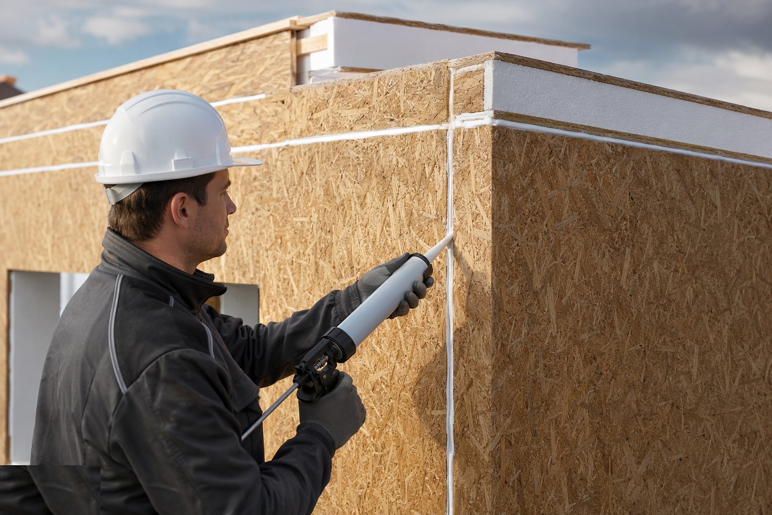Seal every joint for air and vapour — SIPs — structural insulated panels, step 3