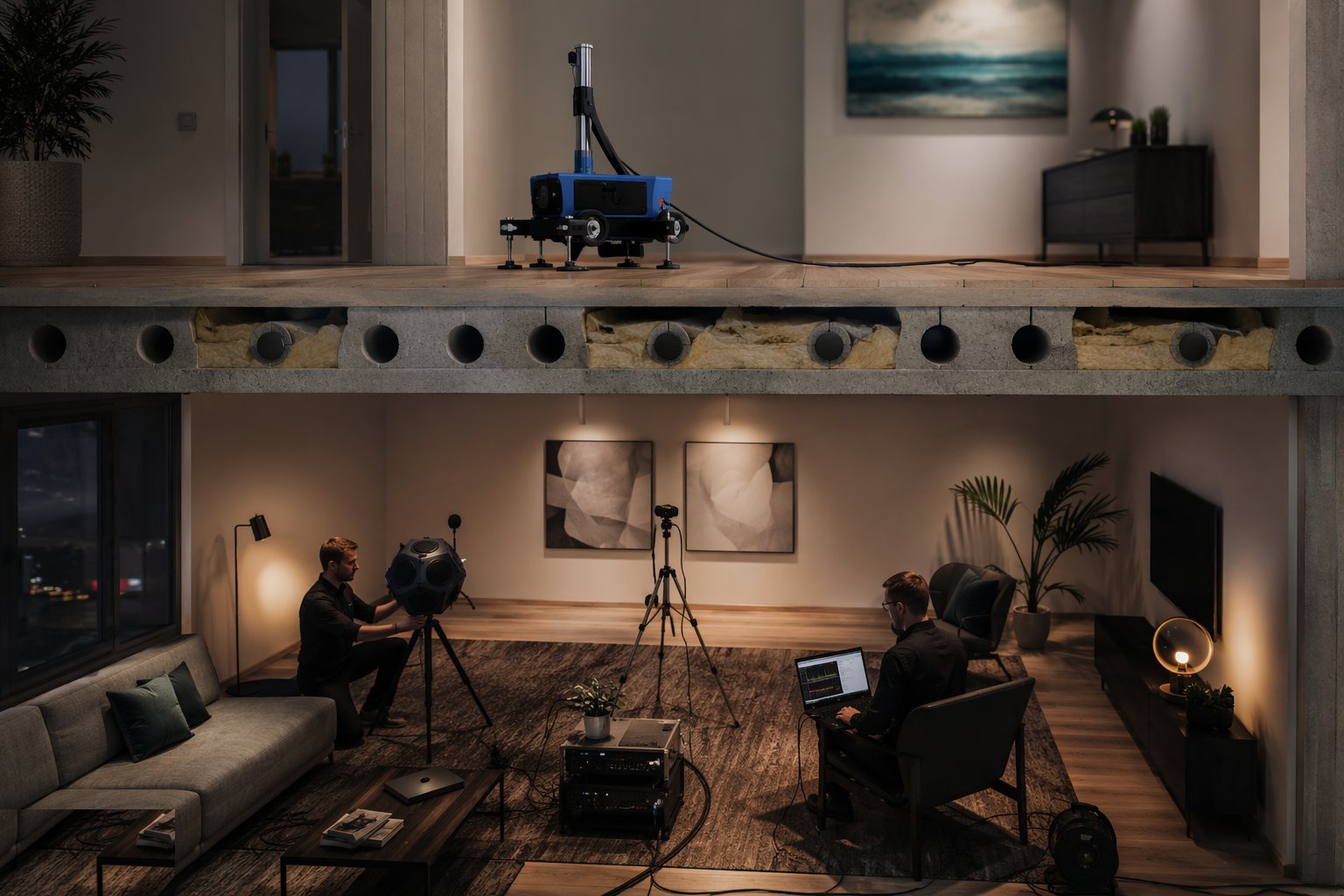 Run the impact test — Sound insulation testing, step 4
