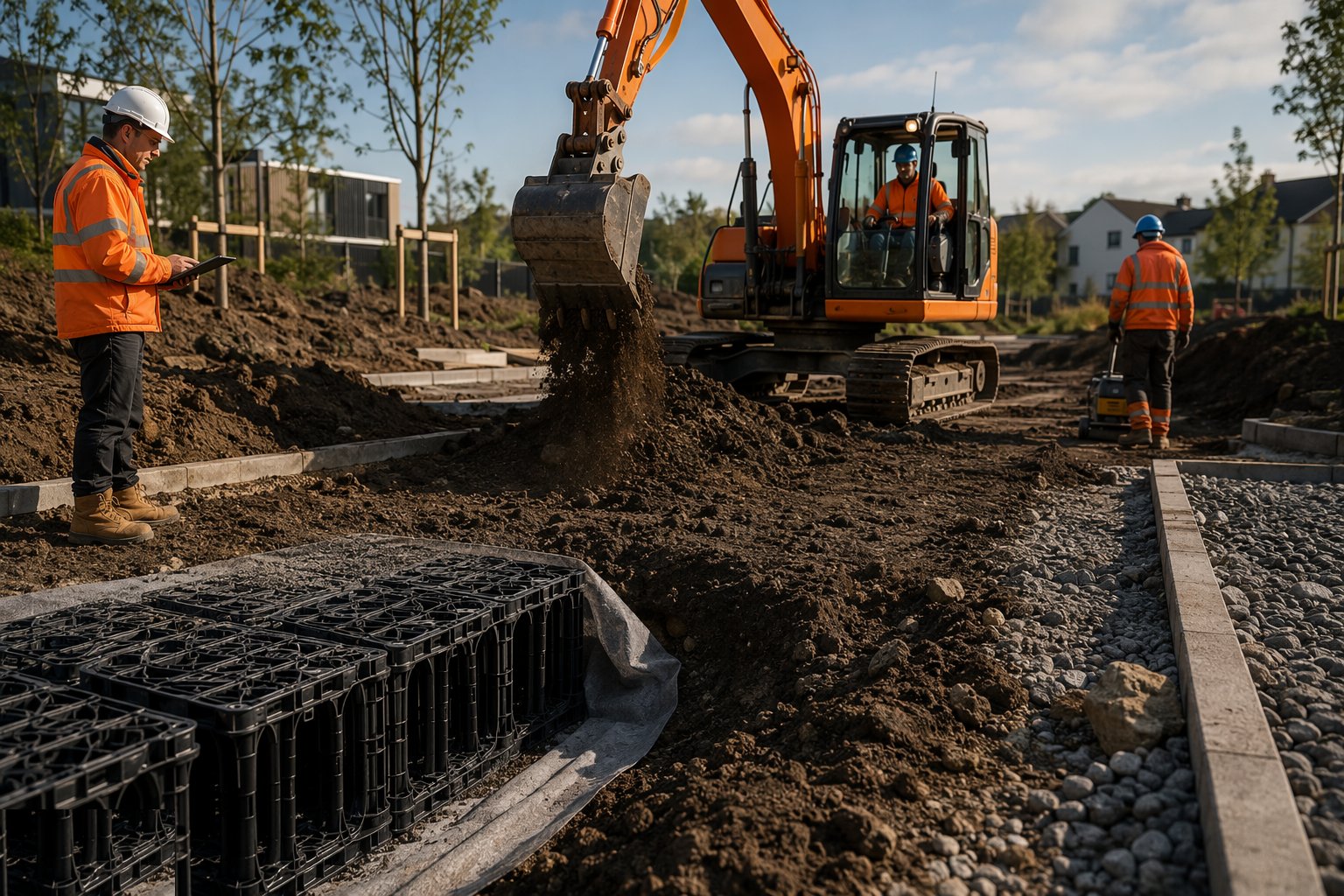 Backfill, verify and record — SuDS: attenuation and infiltration, step 6