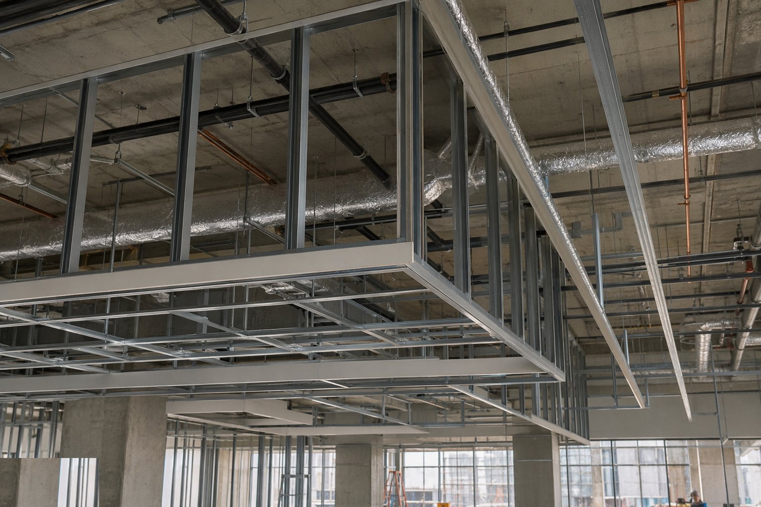 Frame bulkheads and edges — Suspended and MF ceilings, step 3