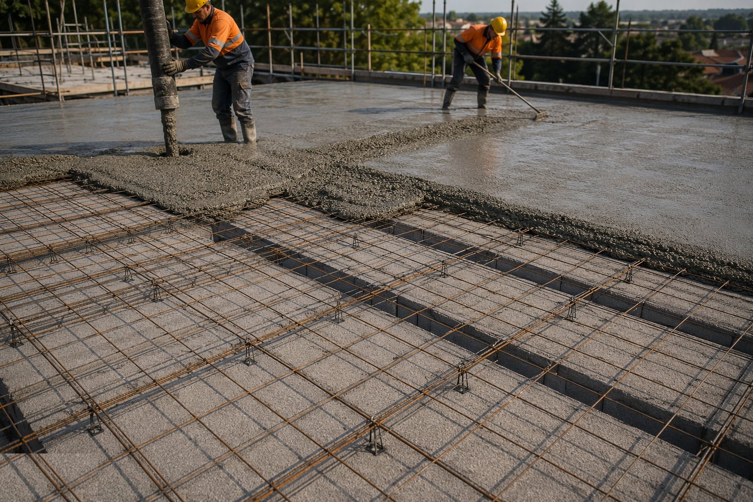 Place the structural topping — Suspended slabs, step 5