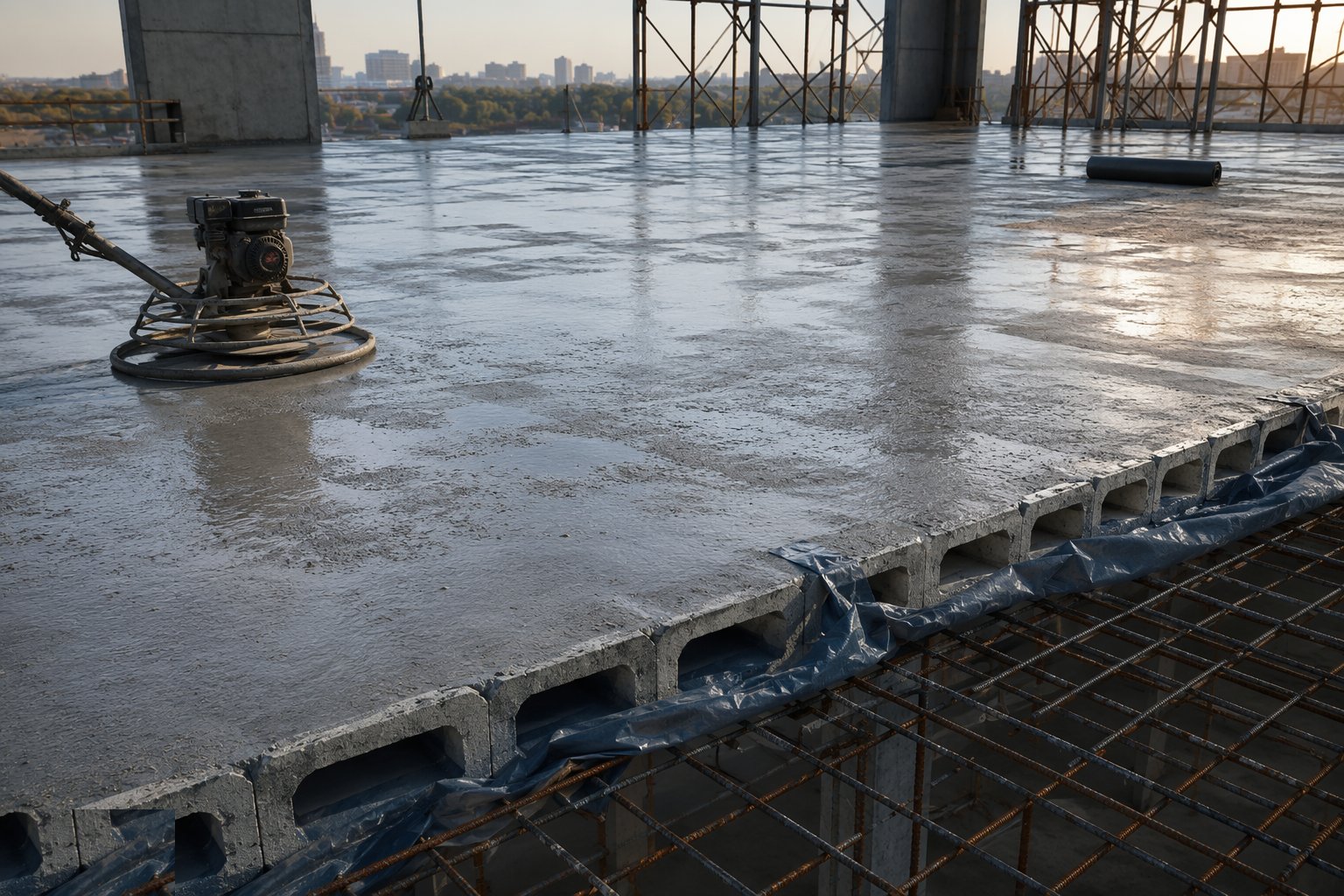 Cure, verify and protect the void — Suspended slabs, step 6