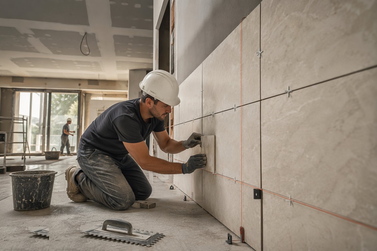 Set out and tile — Tiling, flooring and decoration, step 3
