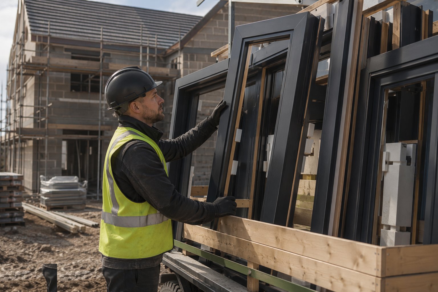 Receive, store and protect the frames — Timber and composite windows, step 2