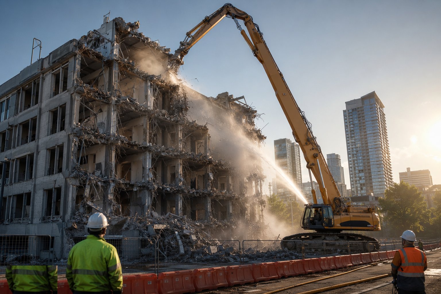 Work bay by bay, floor by floor — Top-down mechanical demolition, step 4