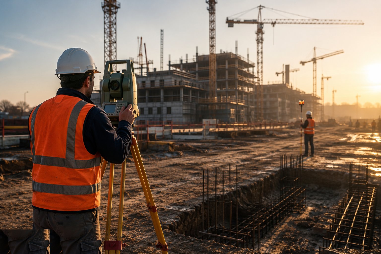 Establish the vertical datum — Total station (traverse) control, step 3