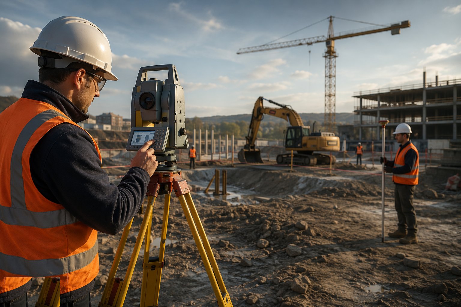 Compute, check and upload setting-out data — Total station (traverse) control, step 4