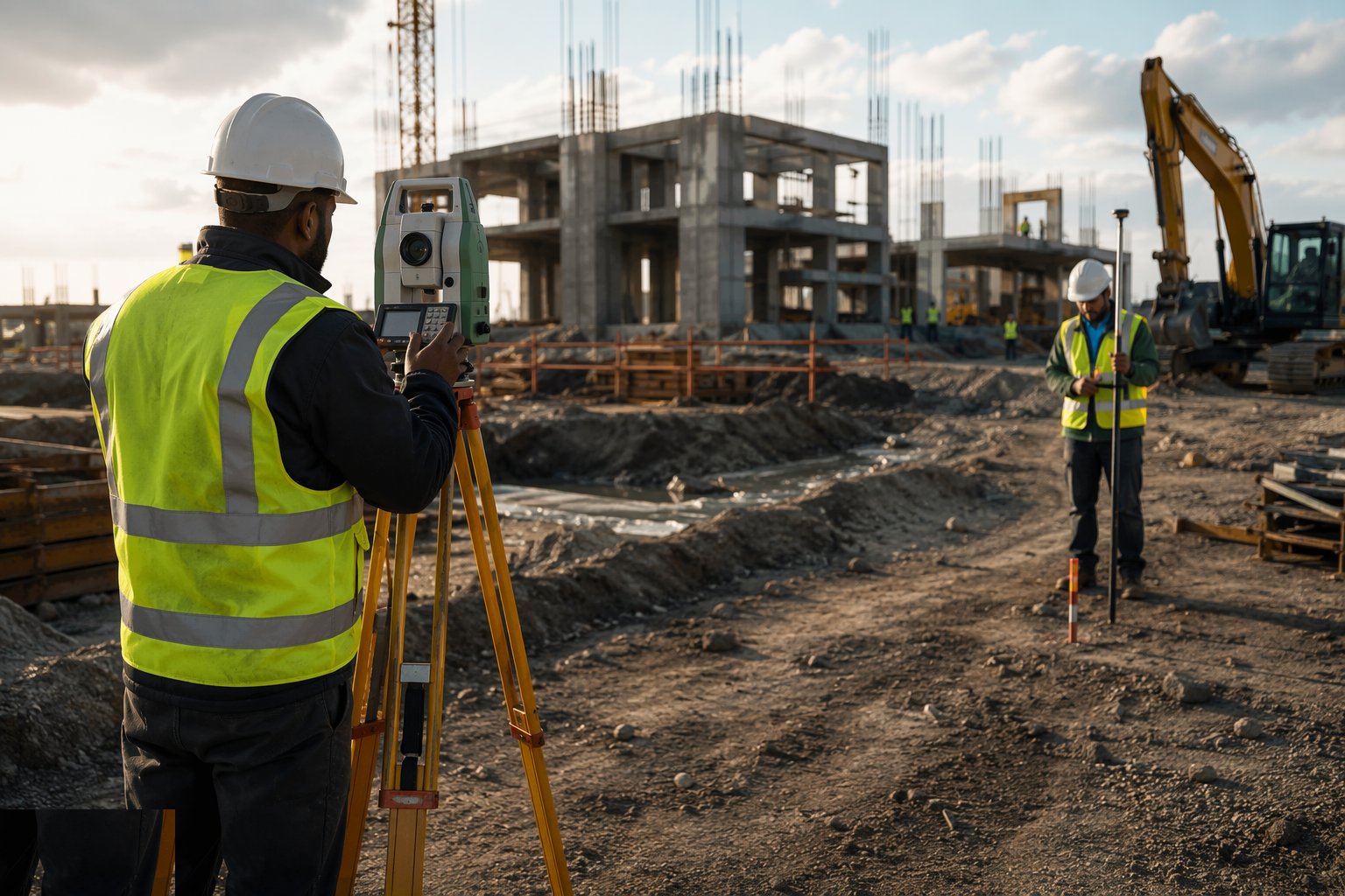 Set out and mark on profiles — Total station (traverse) control, step 5