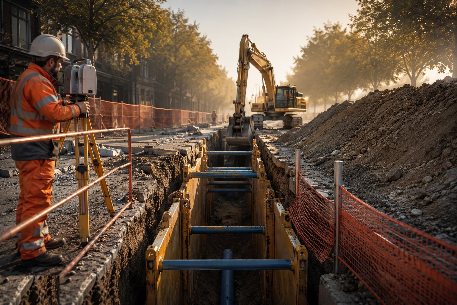 Set out, scan and permit — Trench excavation, step 1