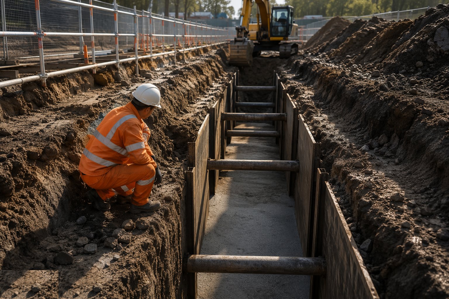 Inspect the formation as a hold point — Trench excavation, step 5