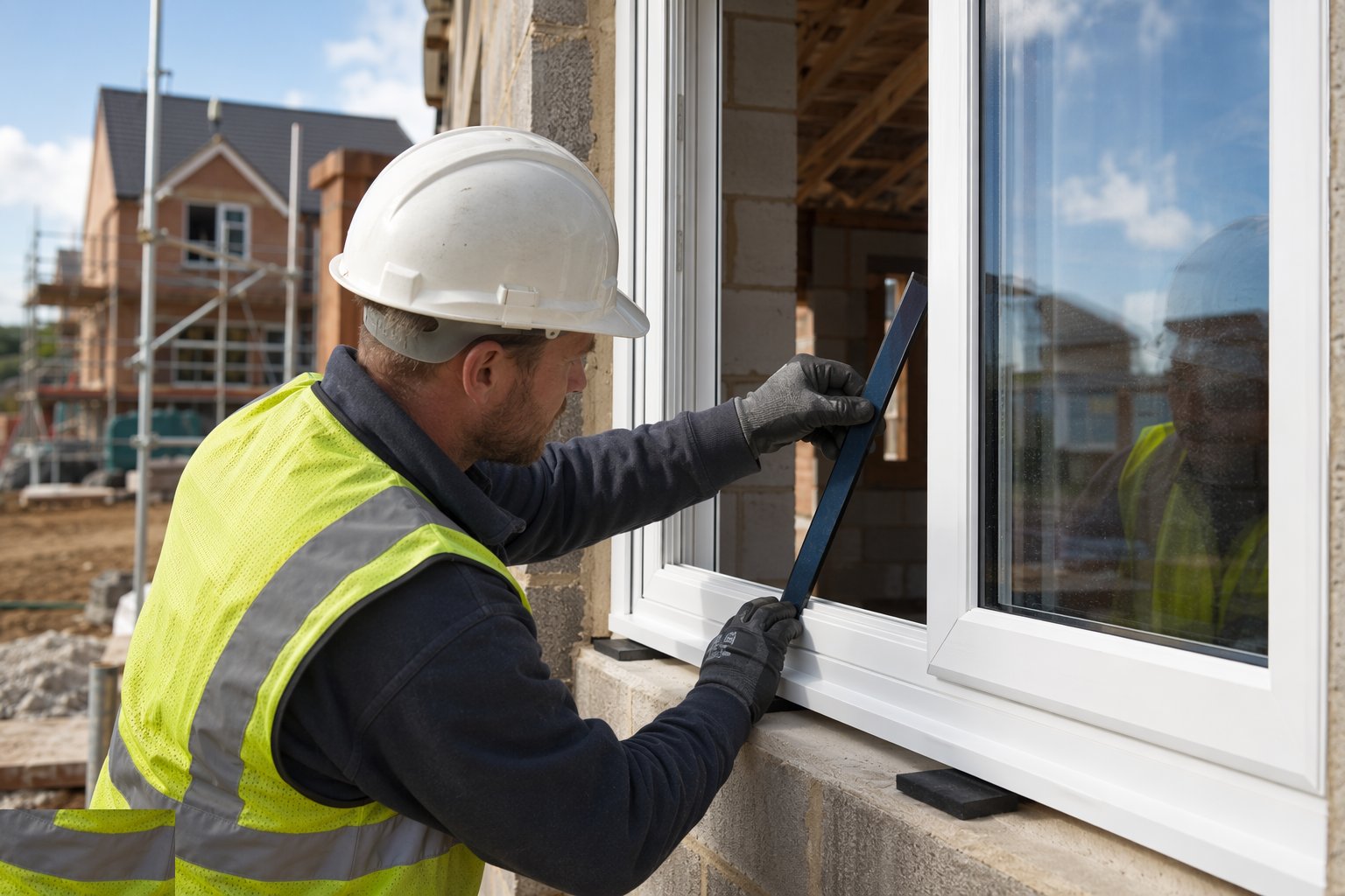 Glaze and toe-and-heel the sashes — uPVC windows and doors, step 4