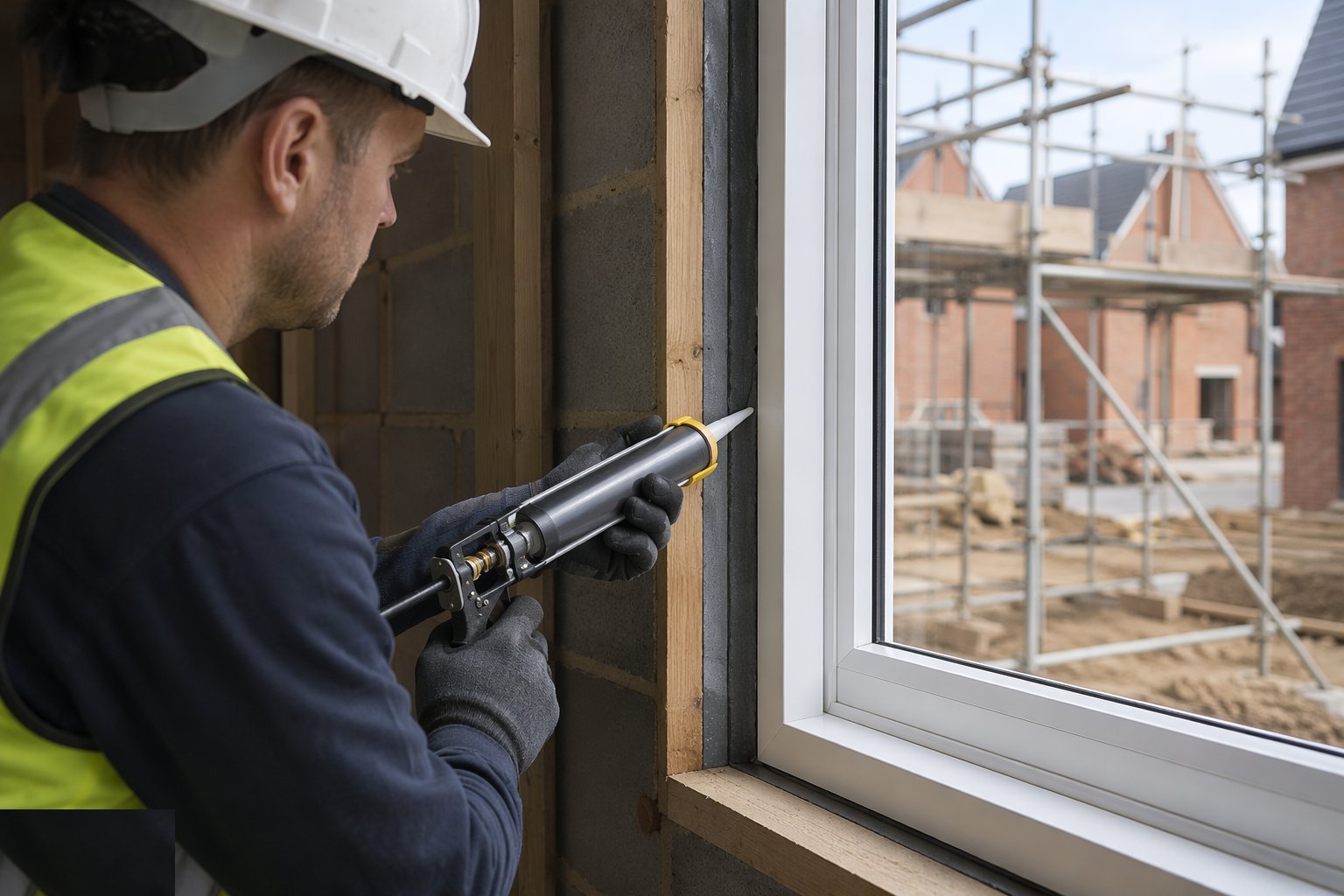 Seal the perimeter — air line and weather line — uPVC windows and doors, step 5