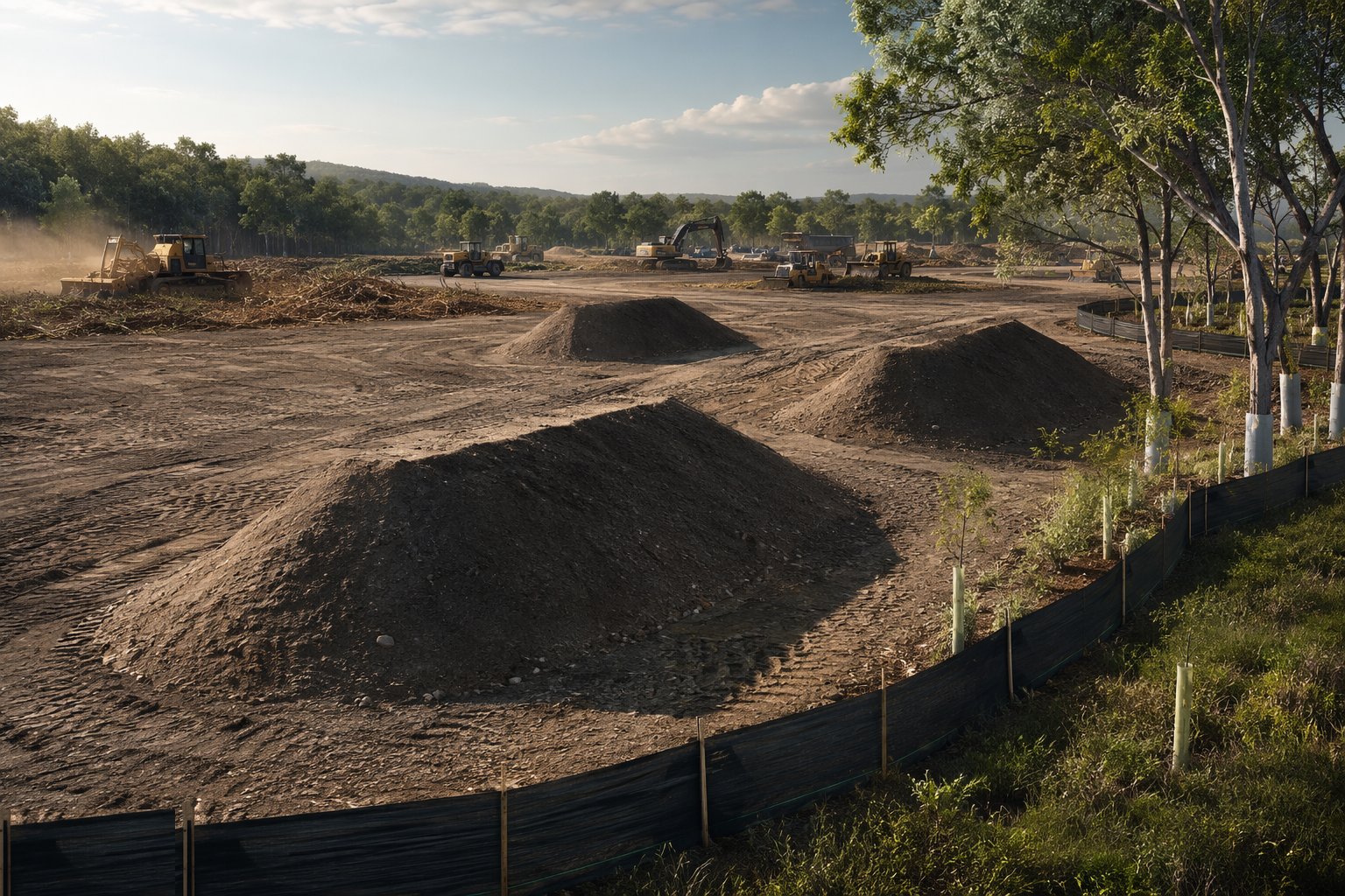Manage stockpiles and protect the subgrade — Vegetation and topsoil clearance only, step 5